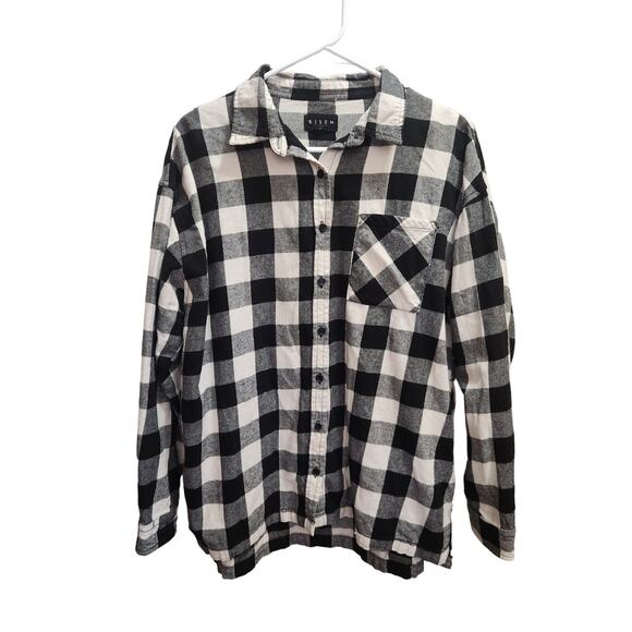 RISEN Los Angeles buffalo plaid long sleeve button-up size small - Picture 1 of 8